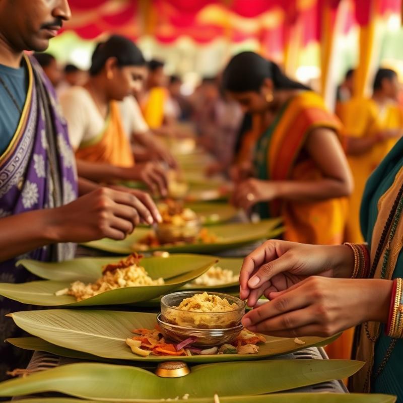 Prasadam being served
