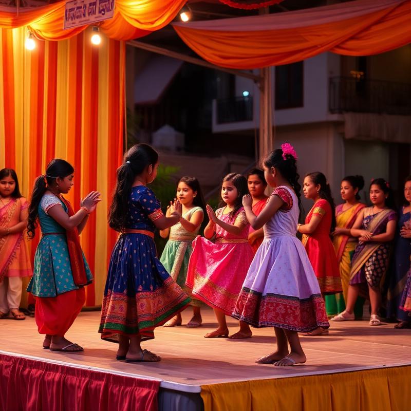 Children performing on stage